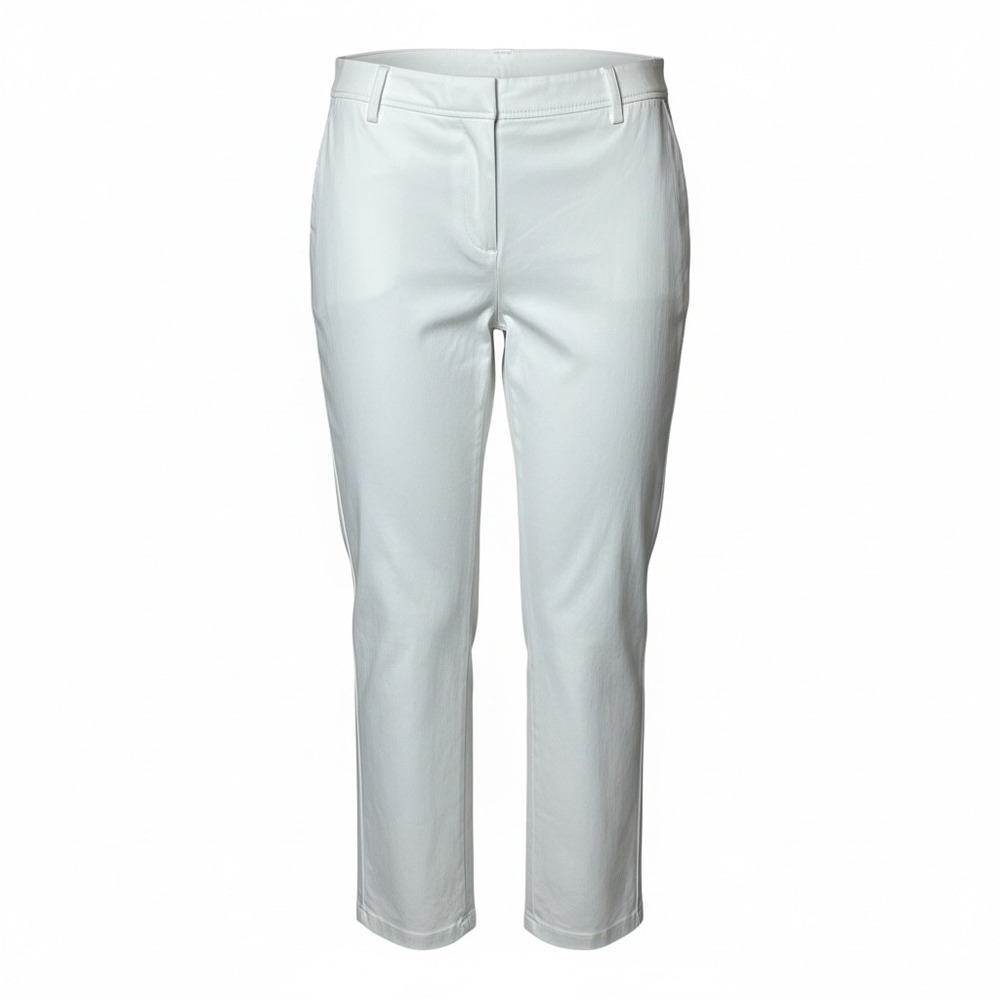Talbots White Perfect Crop Pant Womens Size 18 Stretch Cotton Slim Leg Trousers
